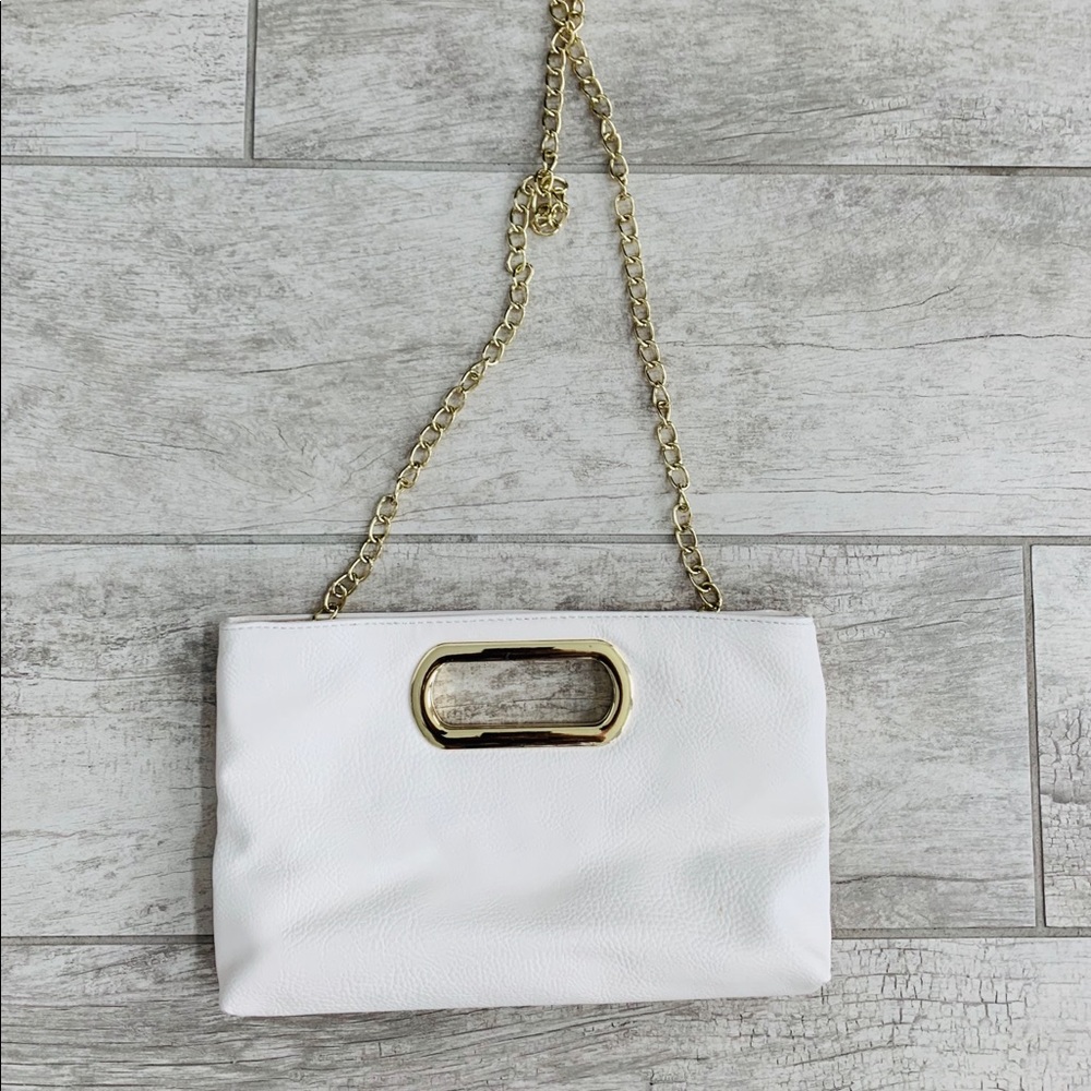 Claires Off White Clutch Bag